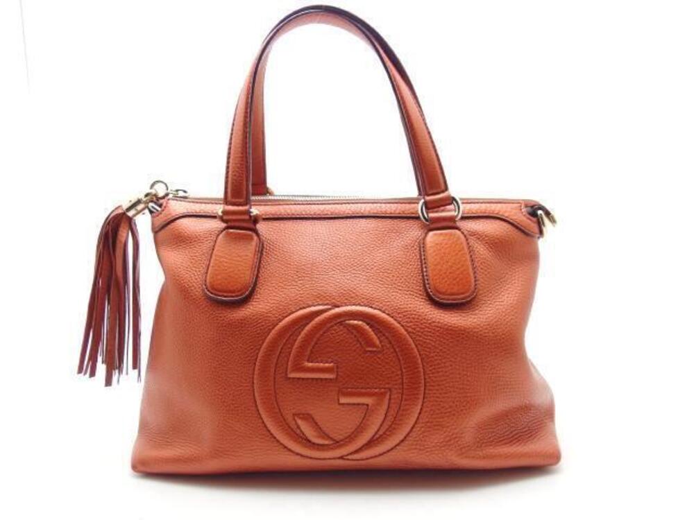 Gucci Soho Shoulder Bag Metallic Orange Calfskin